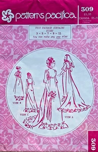 1970s PATTERNS PACIFICA 309 SIZES 3 5 7 9 11 POLYNESIAN GOWN DRESS UC/FF - Picture 1 of 3