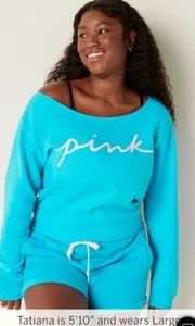 XXL Victoria Secret Pink Everyday Lounge Off Shoulder Crew Women's V.S. 2X Plus - Picture 1 of 8