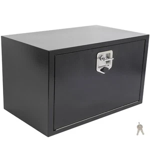 30"x18"x18" 1x Lock Wholesale For Truck RV+ Black Storage Tool Box W/2x Chain - Picture 1 of 13