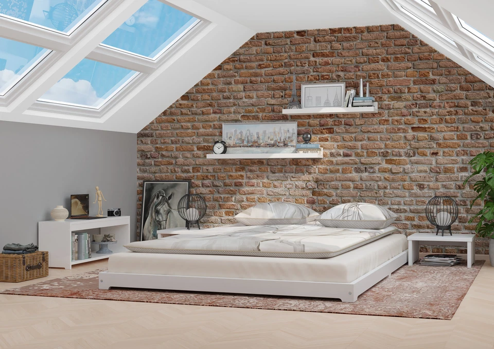 Tre varianti bianco futon matrimoniale giapponese 140x200 abete rossoV-60.47W-14 - Immagine 1 di 1