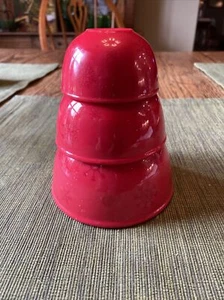 3 Melamine Red SNOWFLAKE HOLIDAY CHRISTMAS STACKING MEASURING CUPS 1cup -1/8 Cup - Picture 1 of 4