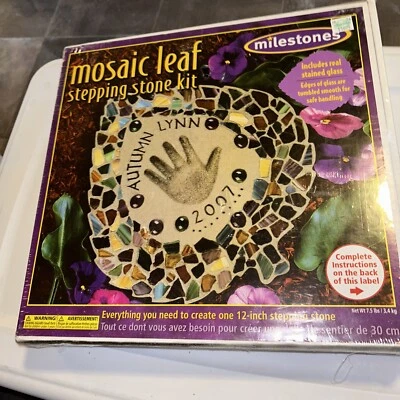 Mosaic Stepping Stone Kit Leaf Milestones NEW 601950114559 - Image 1 of 3