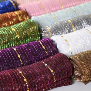Women Sequin Shiny Scarf Thin Striped Long Shawl Neck Stole Wrap - Picture 1 of 24