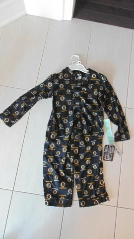 Boston Bruins Pajama PJ Pants and Top set Kids Child Size Medium  8-10 New Cover