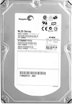 Hard EMC 118032512-A02 NL35 ST3500071FCV 500GB 7200U/Min 8MB FC 3.5'' Inch - Image 1 of 3