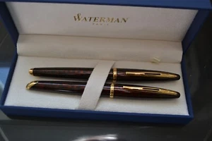 Waterman Carene amber rollerball and fountain pen 18ct Mnib S07008800 - Picture 1 of 7