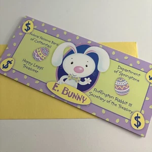 Sobre para tarjeta de dinero de Pascua American Greetings "E. Bunny" Springtime Bunny & Eggs - Imagen 1 de 3