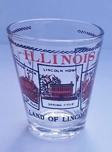 Illinois Land of Lincoln Shot Glass Shotglass Souvenir Landmarks - Picture 1 of 2