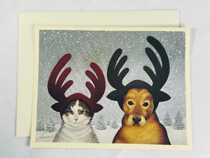 Squeeky Ashby And Lucy Zirbel CHRISTMAS Lowell Herrero Card & Envelope UNUSED - Picture 1 of 11