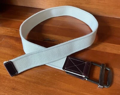 MARNI Mujer Algodón Lona Cuero Marrón Borde Cinturón Italia Talla 65 (Estados Unidos Pequeño 0-4) Foto 1 de 4