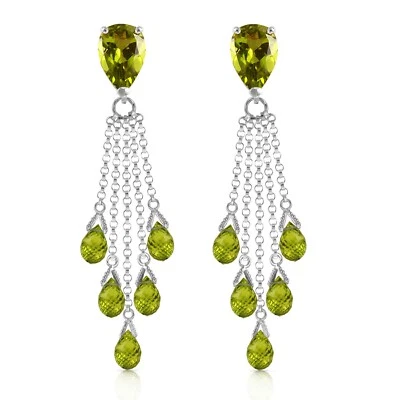 14K. PENDIENTE ARAÑA ORO CON PERIDOTOS BRIOLETTE (Oro Blanco) Foto 1 de 4