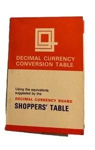DECIMAL CURRENCY POCKET CONVERSION TABLE - SHOPPERS TABLE - Picture 1 of 2