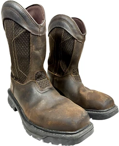 Herman Survivors Men's 8.5 Granite Buffalo Leather Pull-onSteel Toe Work Boots - Picture 1 of 15