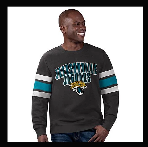 New NFL Official Jacksonville Jaguars Black Label Crew Neck Sweater G-III Cover
