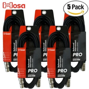 5-PACK Hosa HXX-010 10FT XLR F to XLR M Pro Balanced Interconnect Cable - Picture 1 of 2