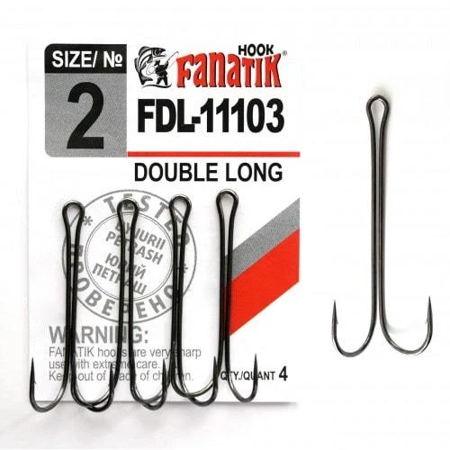 FANATIK Angel Doppelhaken DOUBLE LONG FDL-11103 hook Gummiköder Silikonköder