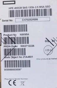NEW HPE N9X95A 841504-001 400GB SAS 2.5″SSD 12G MSA Mixed Use Solid State Drive - Picture 1 of 2
