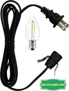 Bombilla LED 0,7w con clip cable negro para casa de pueblo de Navidad, luz de calabaza - Imagen 1 de 2