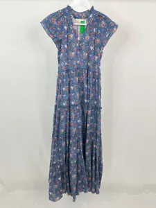 ANNA CATE NWT Aimee Maxi Dress SZ XS Blue floral Boho Resort Brunch Classic Long - Picture 1 of 6