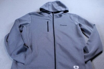 Ogio Softshell Jacket Mens medium Stealth Gray Long Sleeve Full Zip Hooded Nice - Image 1 of 4