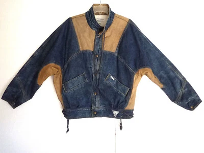 Vtg 80s Guess Georges Marciano Denim and Leather Jacket Men's L Marty McFly - Image 1 of 4