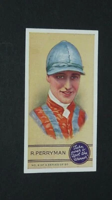 GODFREY PHILLIPS CIGARETTES CARD 1937 SPORTSMEN #8 PERRYMAN JOCKEY TURF - Photo 1/2