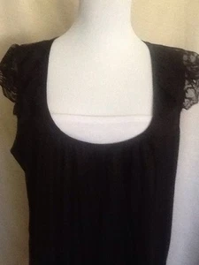 French Laundry Woman's Black & White Tunic With Lace Trim Size 14/16 - Picture 1 of 9