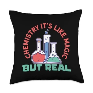 Chemistry Like Magic But Real Colorful Lab Throw Pillow - Picture 1 of 3
