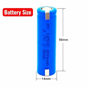 U Lötfahne Li-Ion Akku 14500 Typ AA 800 mAh 3,7V 50 x 14mm - Bild 1 von 2