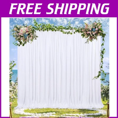 6 Panels White Polyester Backdrop 30ft x 10ft - Wedding Stage & Photography Use - Image 1 of 4