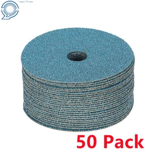 50 Pack 36 Grit Blue 4.5" × 7/8" Zirconia Resin Fiber Grinding & Sanding Disc - Picture 1 of 9
