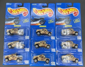 Huge Lot x9 New 1992 Hot Wheels BLUE CARD #188 CAMO HUMMER many more listed - Picture 1 of 5