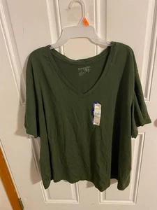 NUEVA CAMISETA MUJER TALLA 4X 28W-30W TERRA & SKY MANGA CORTA CUELLO EN V - Imagen 1 de 5