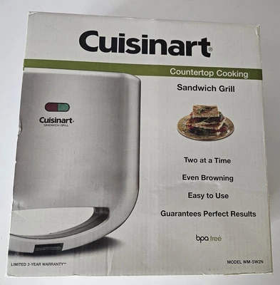 Cuisinart Encimera Doble Sándwich WM-SW2N Parrilla Sándwich Eléctrica Antiadherente Nueva Foto 1 de 4