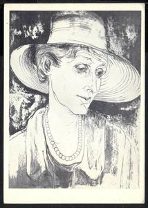 Art Postcard: VIRGINIA WOOLF by Jacqueline Morreau. Free UK p&p - Picture 1 of 1