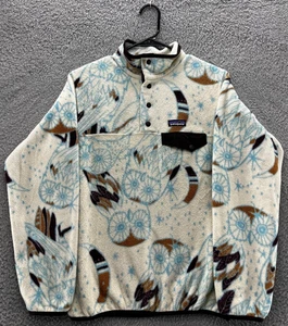 Patagonia Synchilla Snap-T Fleece Pullover Women’s Small Owl Feather Print - Picture 1 of 8