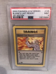 Pokemon 2000 PSA 9 1st Ed. Gym Heroes Blaine’s Last Resort Uncommon 105/132 NEUWERTIG - Bild 1 von 4