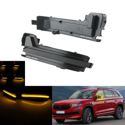 2x Smoked schwarz Spiegelblinker passt für Skoda Kodiaq NS6, NS7, NV7 2016-2020 - Bild 1 von 4