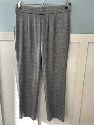 M&S Women's Grey Trousers Size 14 Short Length Check Elastic Waist Stretchy VGC - Image 1 of 4