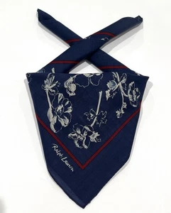 Handkerchief VTG Ralph Lauren Mini Scarf Women Floral Cotton Pocket Square 18.5” - Picture 1 of 10