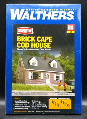 HO Walthers Brick Cape Cod House Building Kit 933-3774 - Image 1 of 4