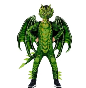 Morph grüner Drache Kostüm für Kinder, Drachenflügel Kostüm für Jungen - Bild 1 von 3