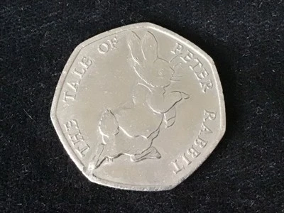 2017 United Kingdom GB Beatrix Potter Tale Peter Rabbit 50p Pence 1/2 Pound Coin - Image 1 of 2