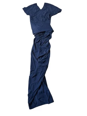 Proenza Schouler Sidney Dress Silk Blend Maxi Blue Size 2 $1390 *READ FLAW* - Image 1 of 4