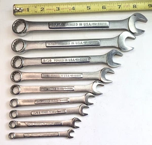 Craftsman 9 Stck. SAE 12pt Kombination Schraubenschlüssel 1/4"-11/16" VA Serie USA - Bild 1 von 14