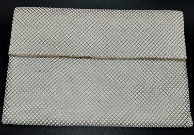 Vintage~Whiting & Davis Co~ White~Mesh~Clutch Purse~made in USA - Image 1 of 4