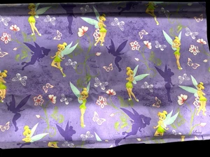 Disney TINK FLOWER SILHOUETTES 2014 COTTON FABRIC - 43.5" x 3 yds. - Picture 1 of 2
