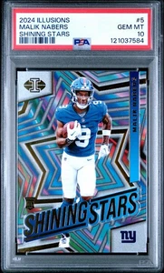 PSA 10 Malik Nabers (RC) 2024 Panini Illusions Shining Stars #5 Giants Rookie - Picture 1 of 2
