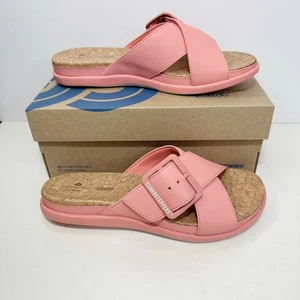 Clarks Cloudstepper Step June Shell Coral Slide Sandal Women 7M NIB - Picture 1 of 9
