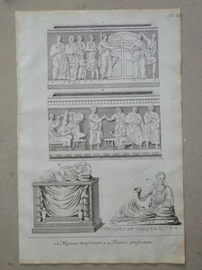 Nuptiae Hochzeitsfest Antike Museum Etruscum Montfaucon EA Gori Kupferstich 1770 - Bild 1 von 2